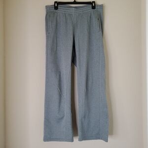 Nike Women’s Grey Wide Leg Sweatpants Dri-Fit Logo Size Large Loungewear Comfy